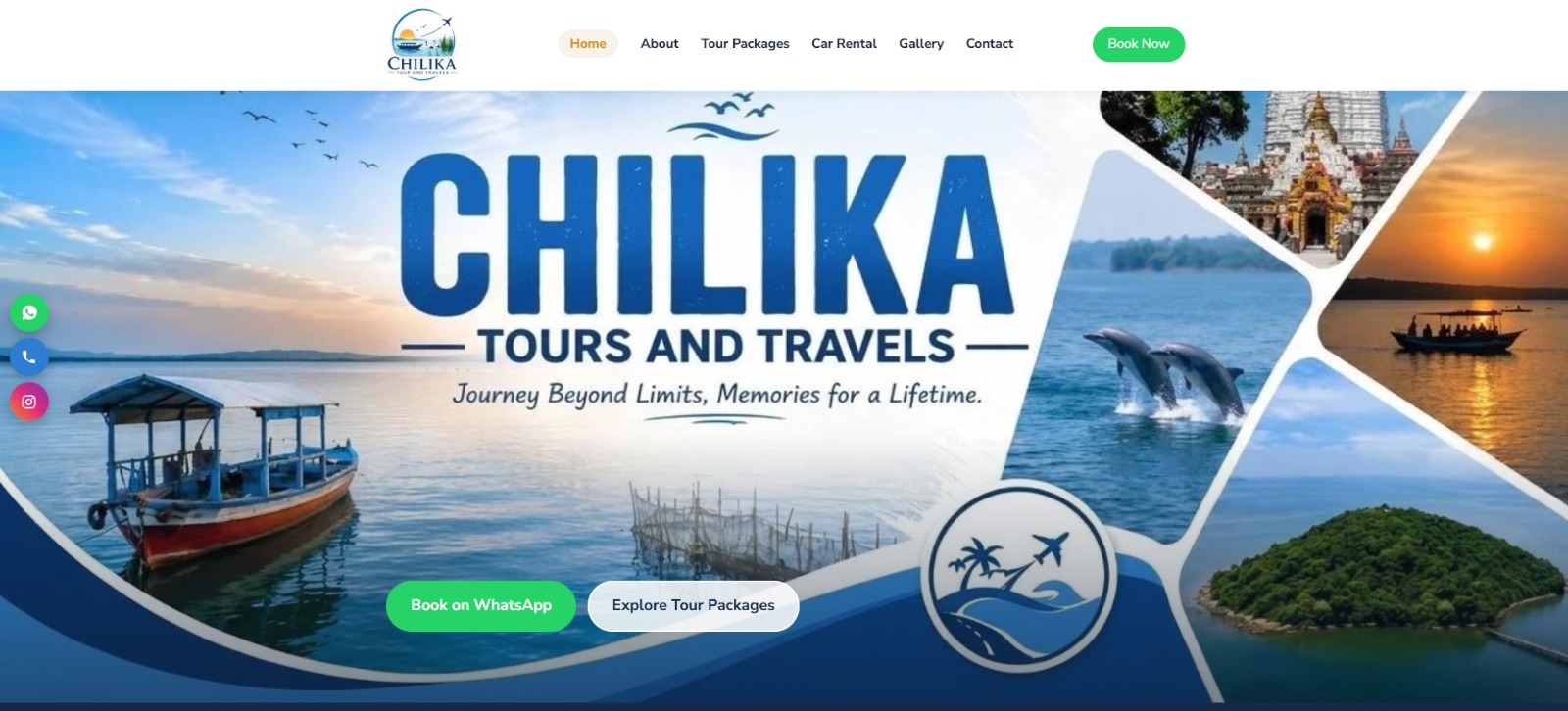 Chilika Tour & Travels website homepage