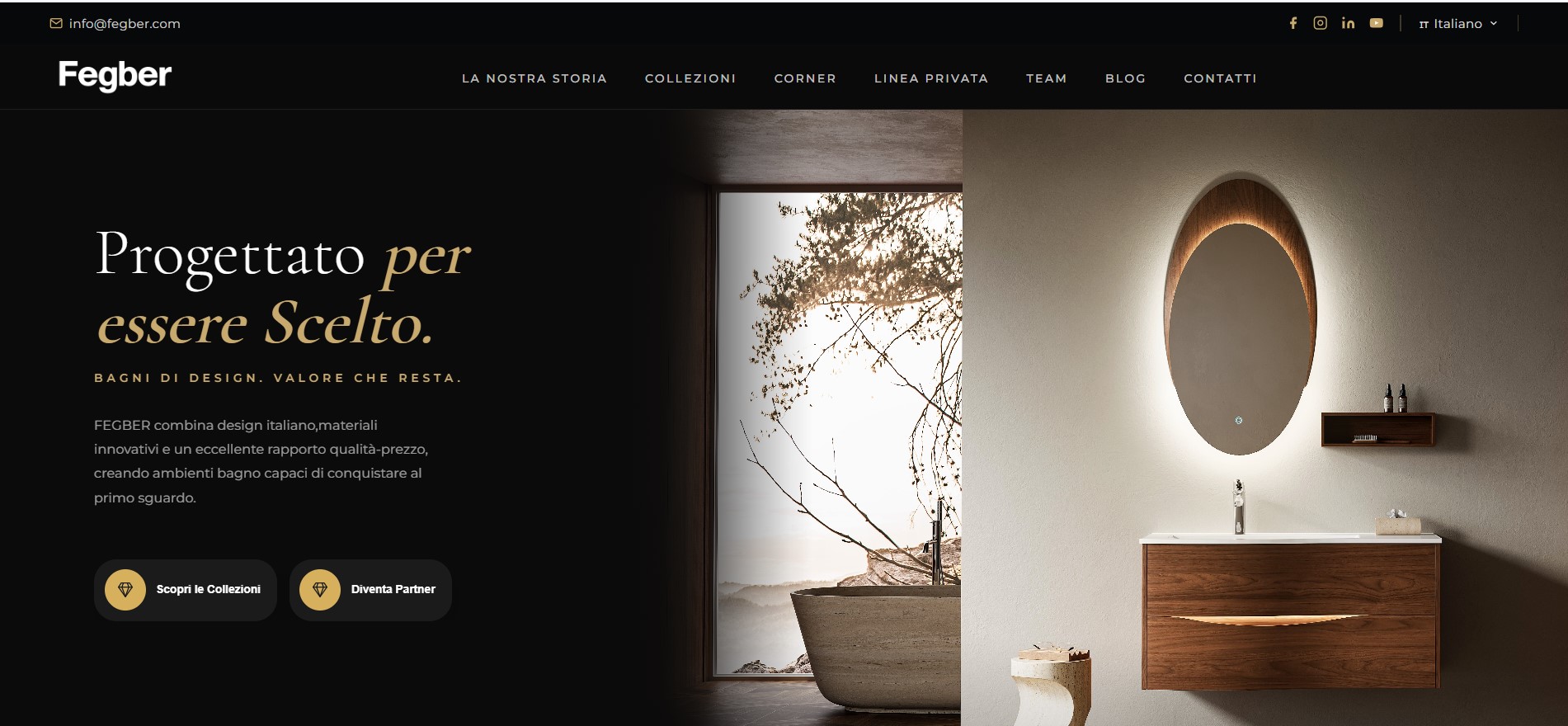 Fegber website homepage