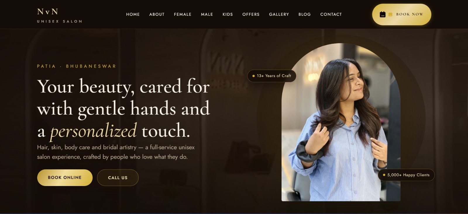 NVN Salon website homepage