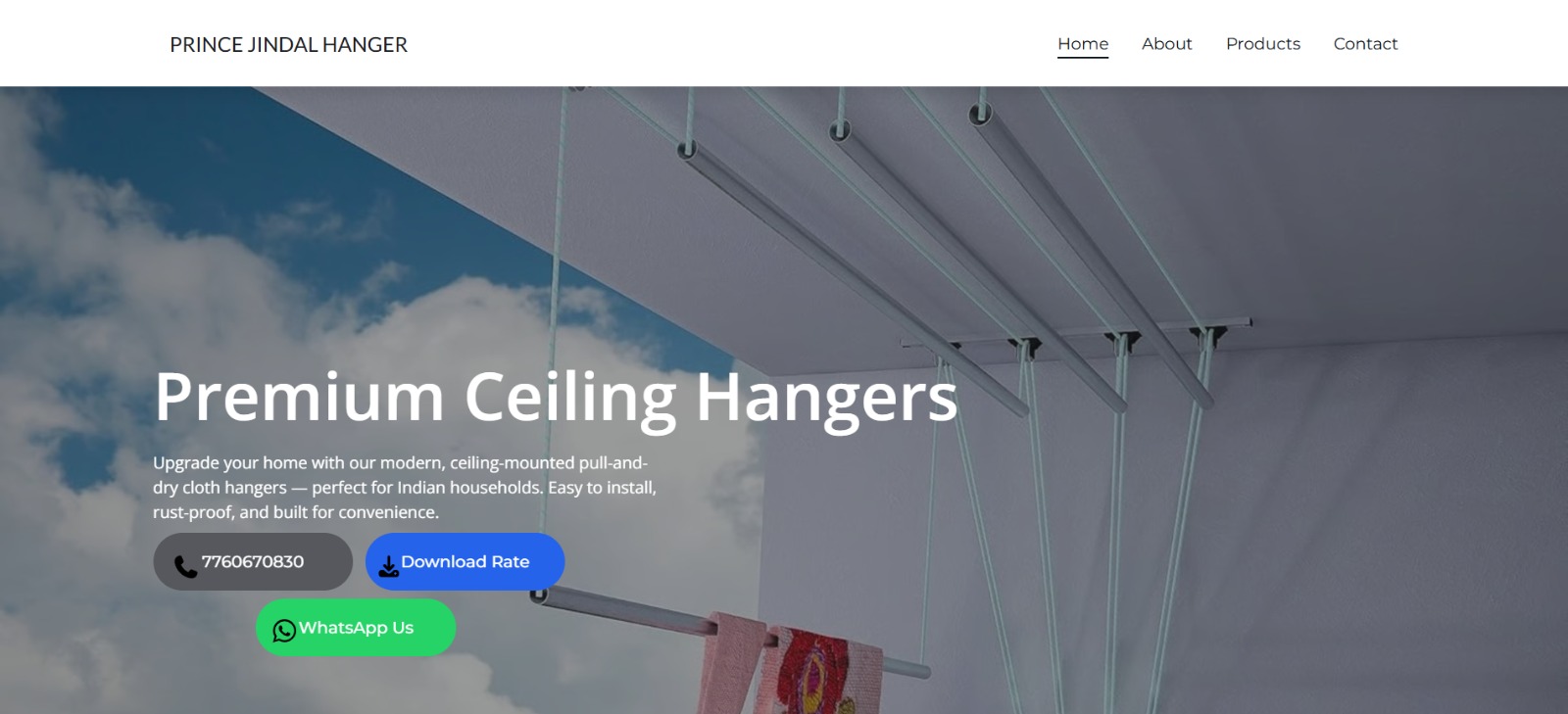 Prince Jindal Hangers website homepage